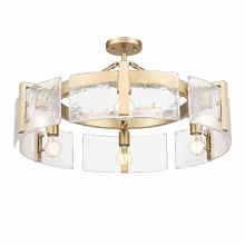 Golden 3164-6SF BCB-HWG - Golden Lighting Aenon 6-light Semi-Flush Mount in Brushed Champagne Brass